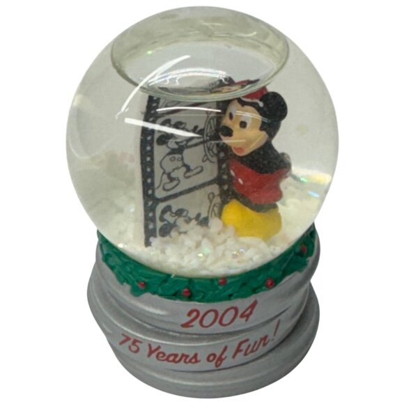 Disney Mickey Mouse 2004 Christmas Mini Snow Globe JC Penney 75 Years of Fun! - Picture 8 of 9